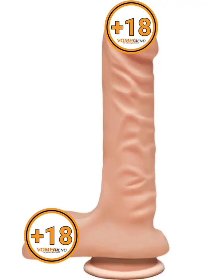 #3001170004 - 20 cm Super D Testisli Vantuzlu Dildo