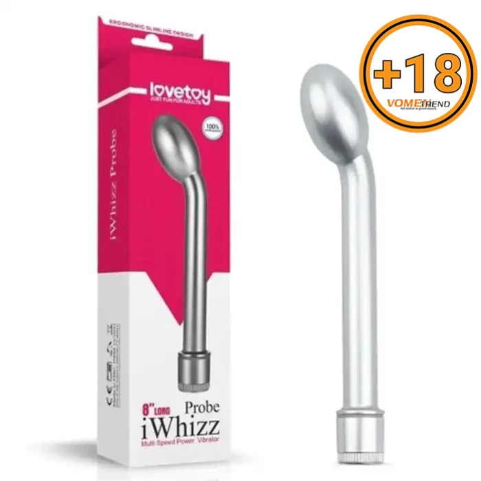 #LV1031 - G-Spot Uyarıcılı Titreşimli Gümüş Vibratör Dildo 21 cm