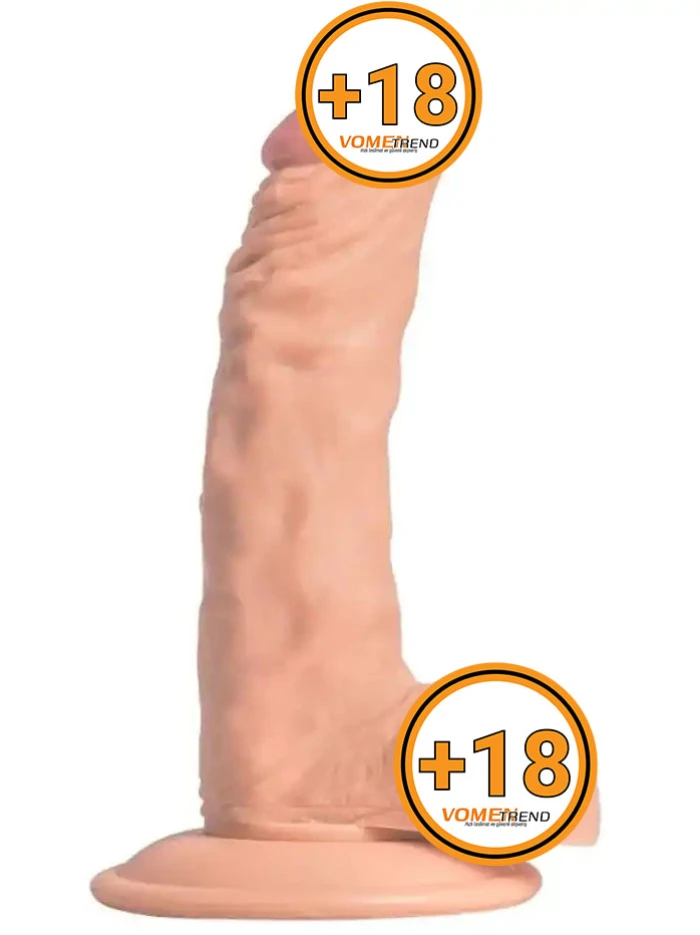 #PX025 - 18cm Vantuzlu Testisli Dildo Penis