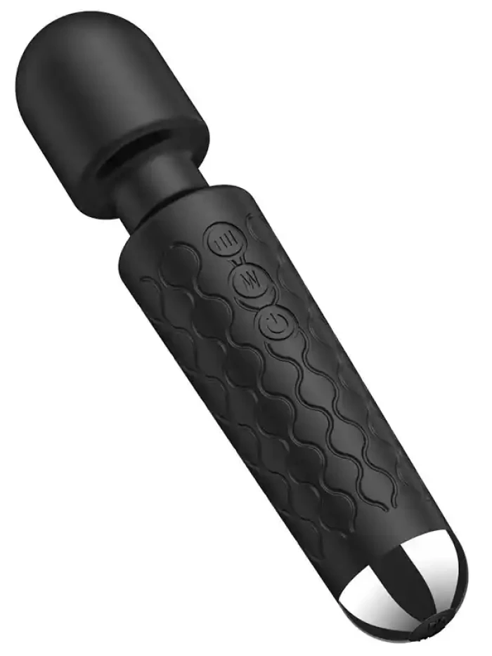 #XM351S - 20 Fonksiyonlu Güçlü Şarjlı Wand Masaj Vibratörü Siyah