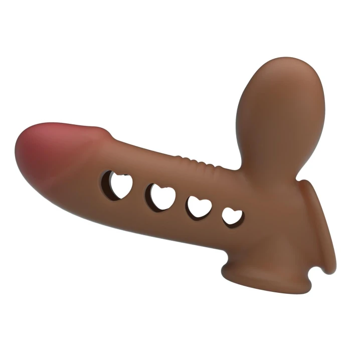 #BDM1417 - Hava Yastıklı Premium Melez Rengi Silikon Penis Kılıfı - Tyronn