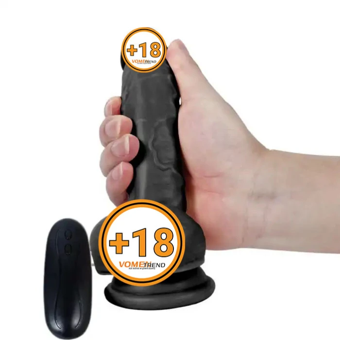 #U6121 - 17 cm Titreşimli Gerçekçi Silikon Vantuzlu Zenci Penis