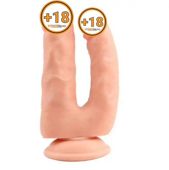 #BDM2154 - 18 cm İki Uçlu Vantuzlu Realistik Çatal Dildo