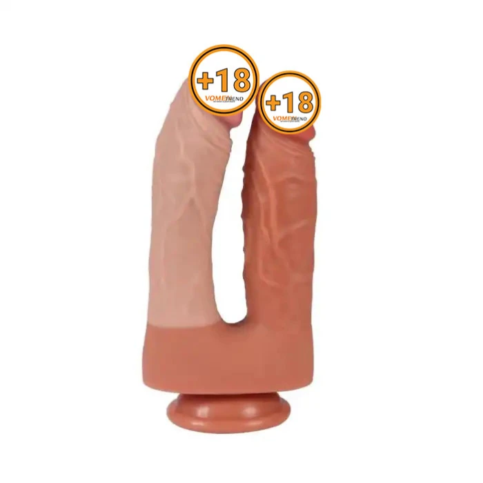 #BDM1076 - İki Uçlu Vantuzlu Yeni Nesil Realistik Çatal Dildo Penis