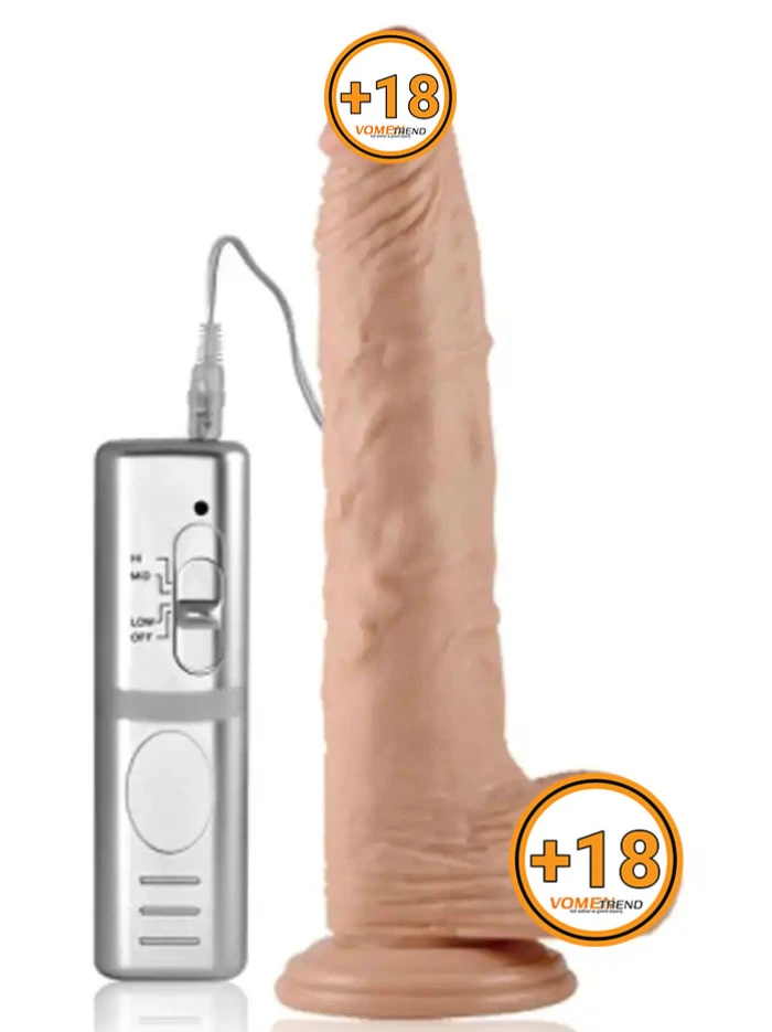 #LV350042-1 - 24 cm Kumandalı Titreşimli Penis Realistik Dildo Vibratör