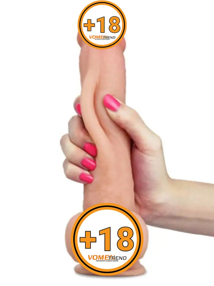 #LV317003 - 23 cm Kayar Derili Çift Katmanlı Realistik Dildo Penis