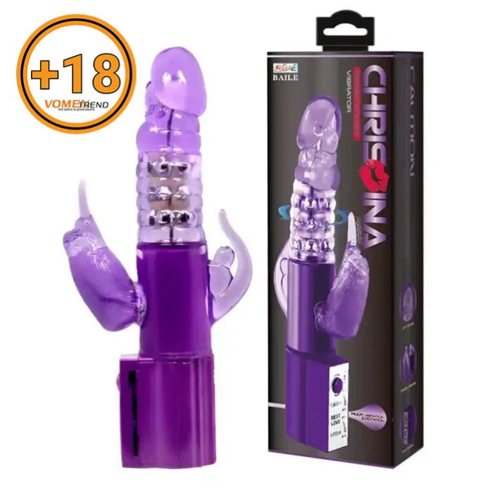 #B1072 - Oynar Başlı Klitoral Anal Uyarıcılı Teknolojik Vibratör Penis