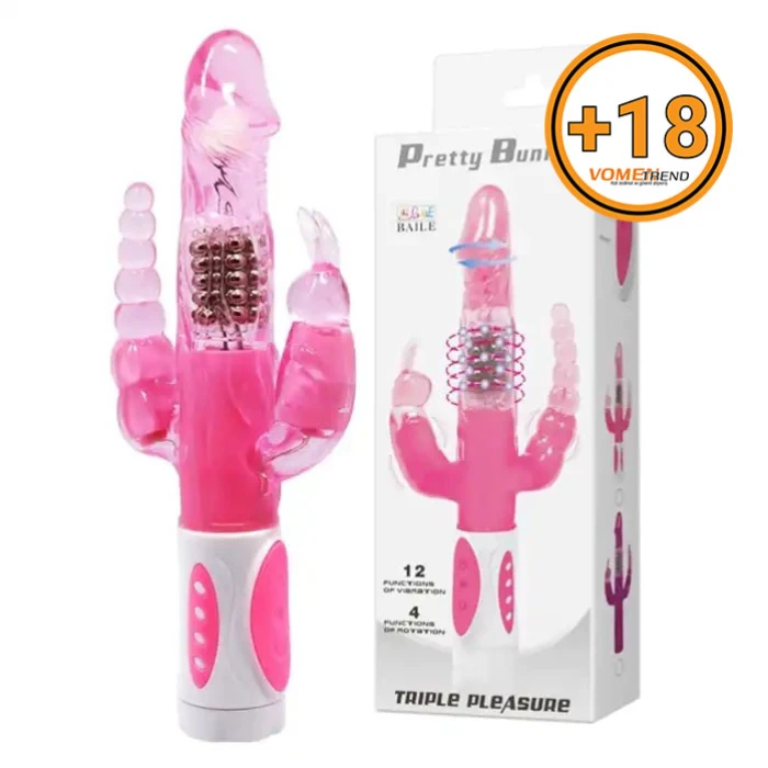 #B1191 - Oynar Başlı Klitoral Anal Uyarıcılı Teknolojik Vibratör Penis