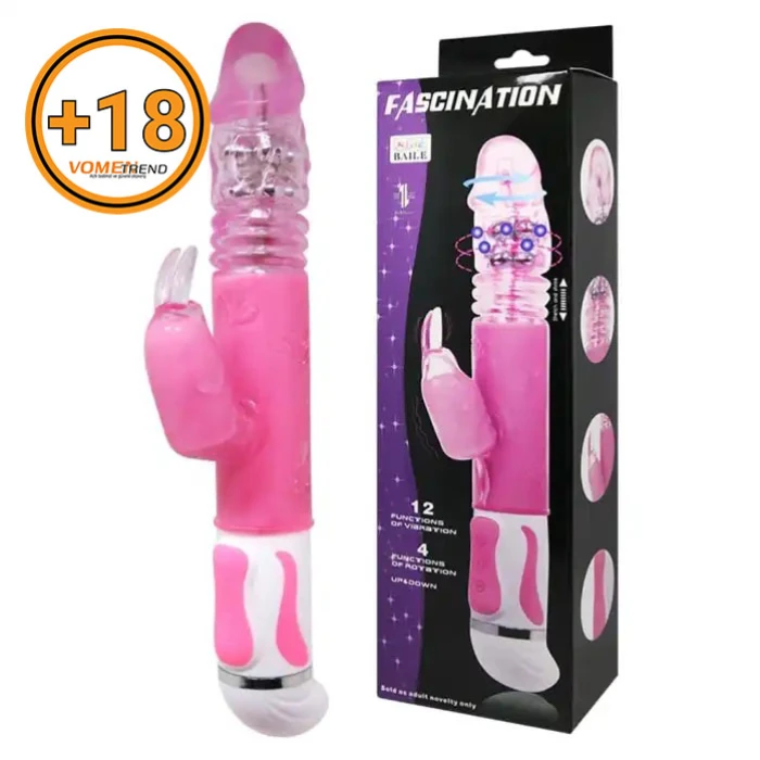 #BDM6303 - Oynar Başlı Klitoris Uyarıcılı Teknolojik Tavşan Vibratör Penis