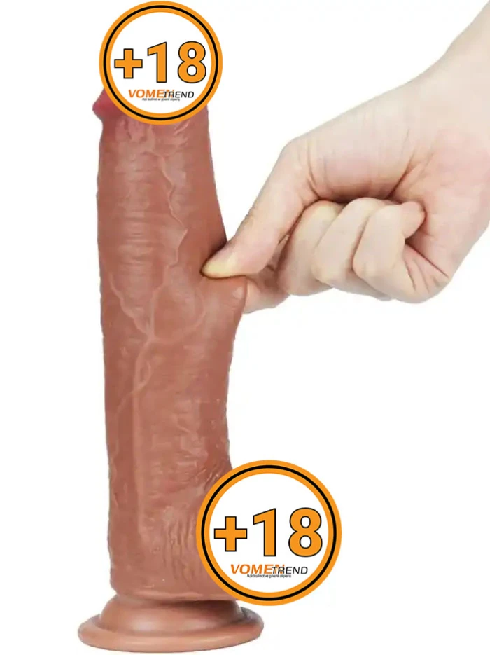 #GL0664 - 20 cm Çift Katmanlı Oynar Derili Realistik Melez Dildo Penis