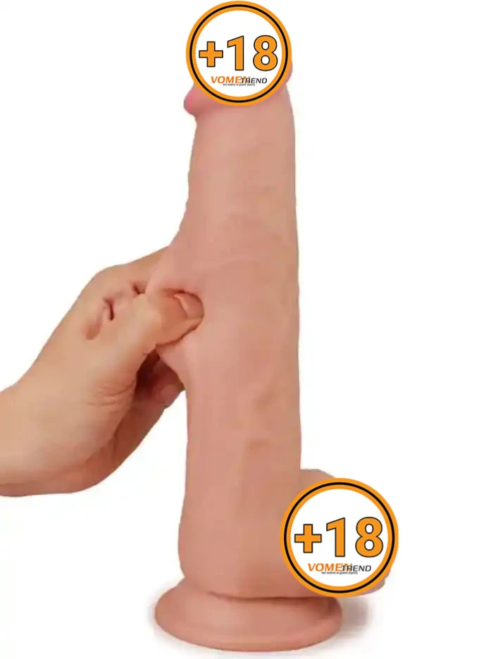 #GL2468 - 23 cm Çift Katmanlı Oynar Derili Realistik Dildo Penis