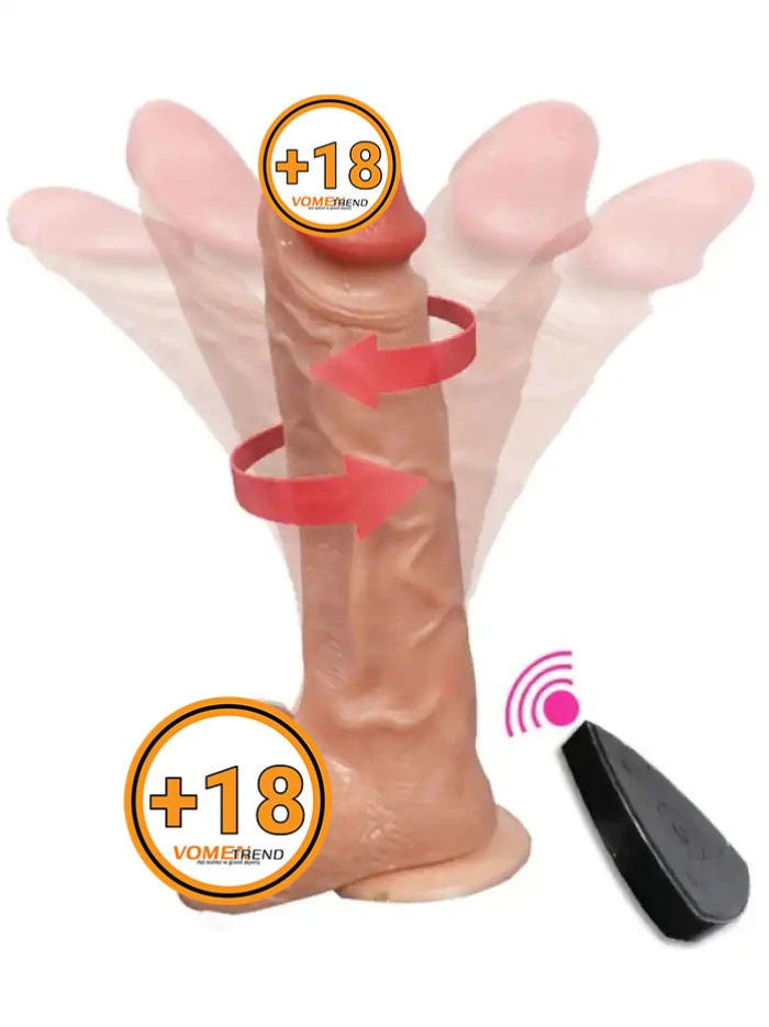 #SQT10008 - 20.5cm Uzaktan Kumandalı Şarjlı Döner Başlı Titreşimli Vibratör