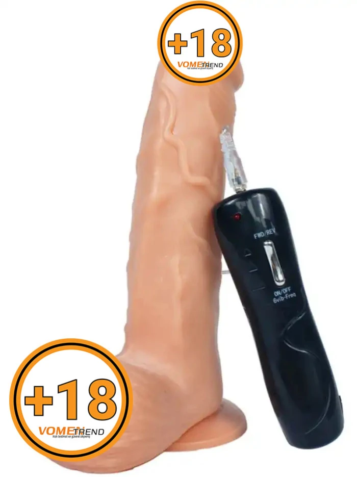 #SQT10003 - 19.5 cm Döner Başlı Kumandalı Realistik Dildo Vibratör