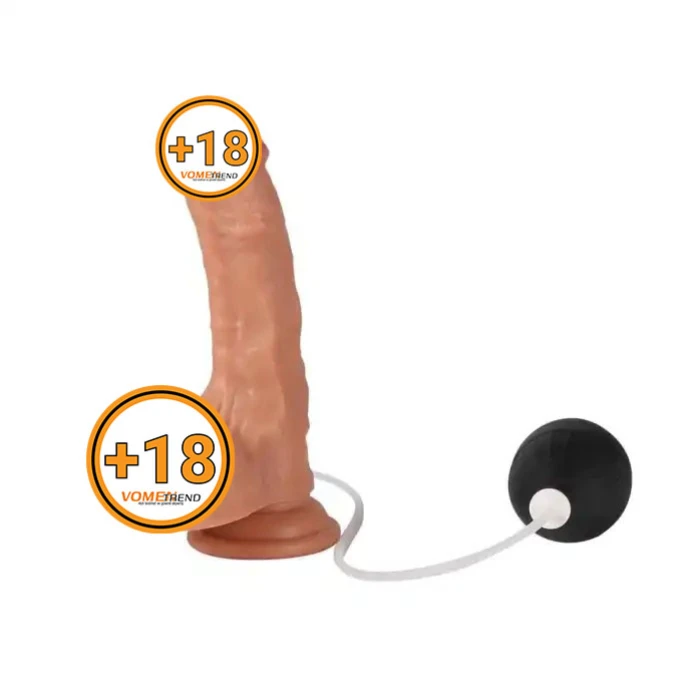 #BDM1289 - 18 cm Su Fışkırtmalı Vantuzlu Ten Dokulu Penis