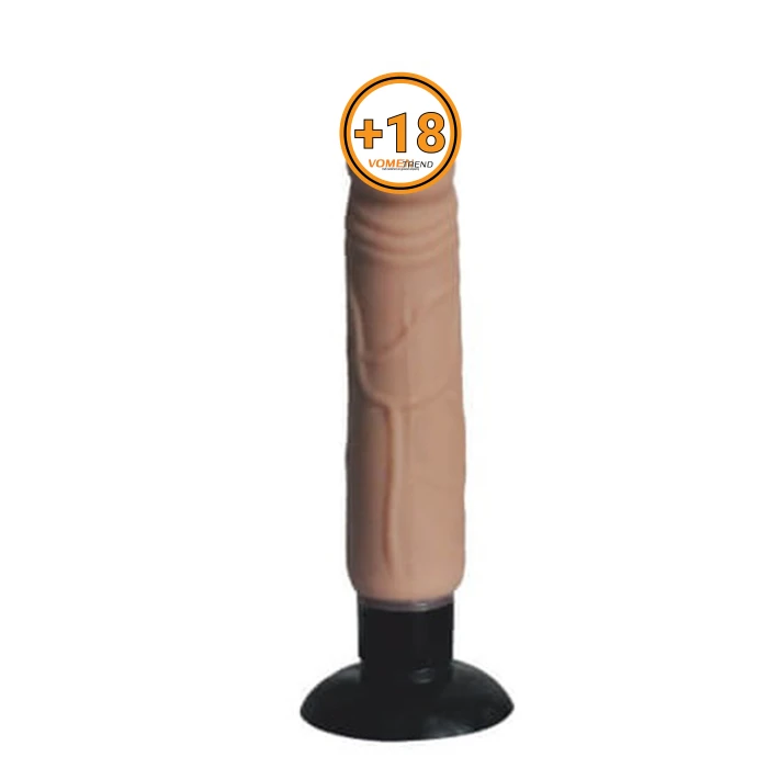 #LS1054-V - 18 cm Vantuzlu Testissiz Damarlı Titreşimli Realistik Vibratör