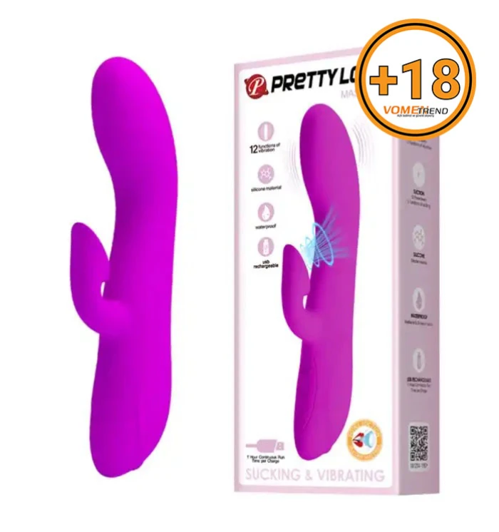 #BDM1439 - USB Şarjlı 12 Emme ve 12 Titreşim Fonksiyonlu 19cm Teknolojik Vibratör