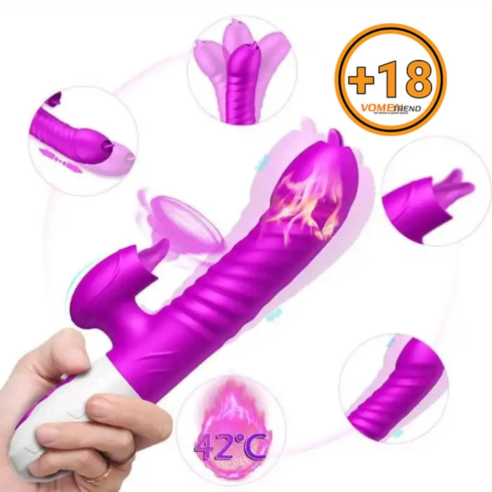 #BDM1534 - USB Şarjlı 7 Dil ve Titreşim Uyarım Fonksiyonlu Isıtmalı Vibratör