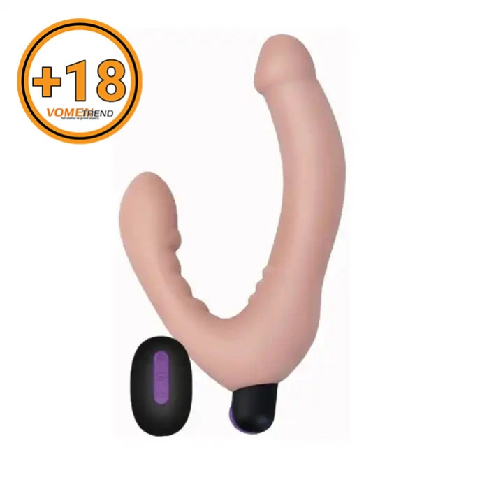 #LV430103 - USB Şarjlı Uzaktan Kumandalı Çift Taraflı Lezbiyen Strap-on Vibratör