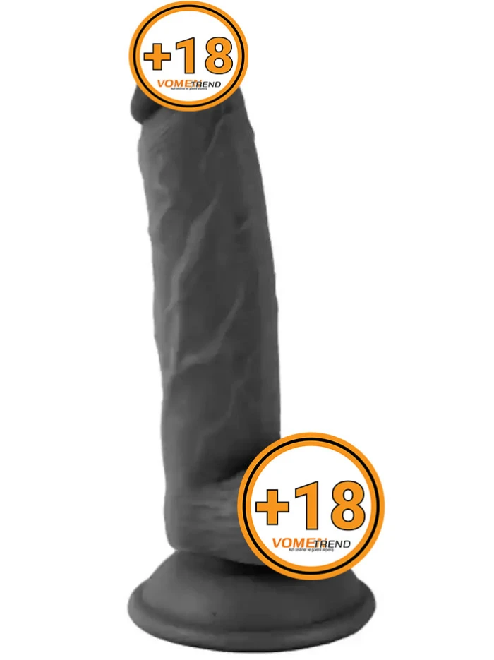#VN210032 - 18 cm Realistik Damarlı Siyah Zenci Dildo Penis