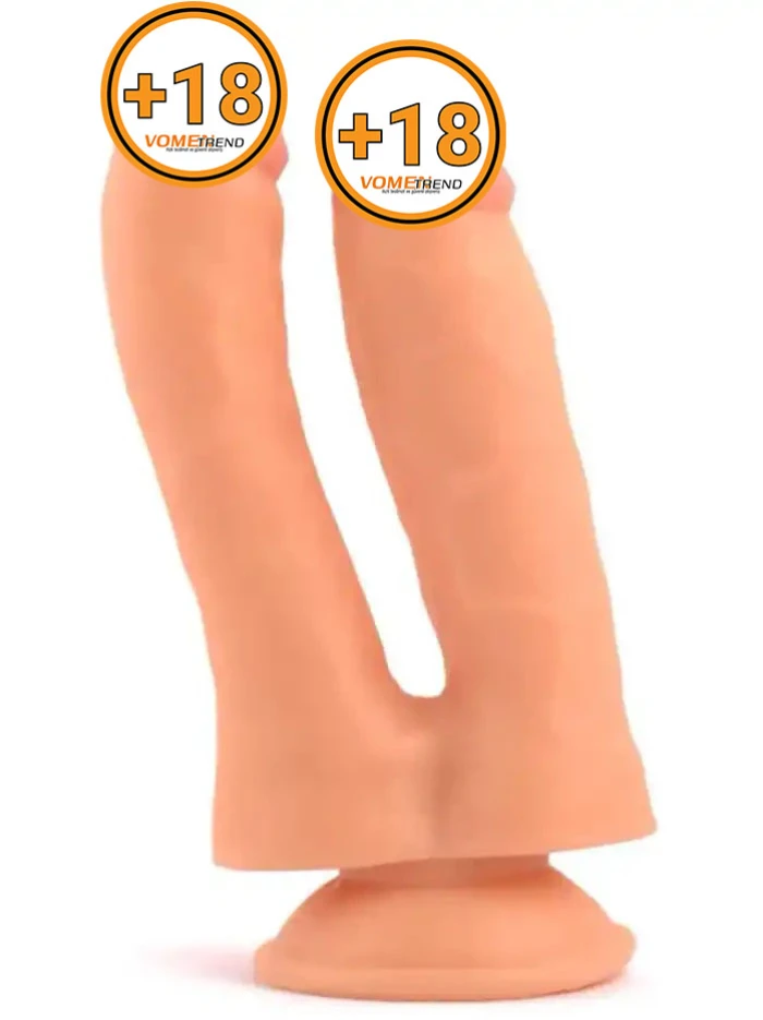 #VN213010 - 18 cm Çift Başlı Çatal Realistik Dildo Penis
