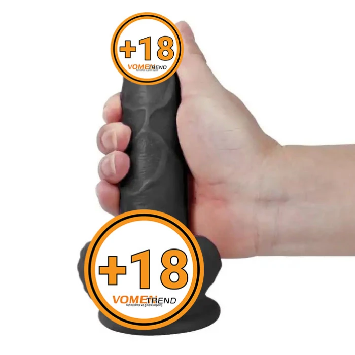 #U6101 - 19 cm Gerçekçi Vantuzlu Zenci Dildo Penis