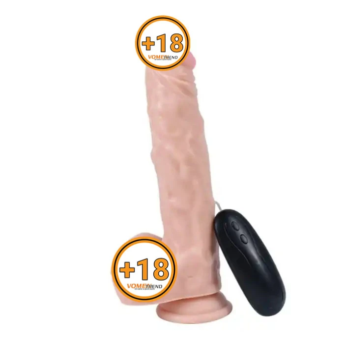 #U6005 - 22.5 cm Kumandalı Titreşimli Vibratör Realistik Penis Dildo