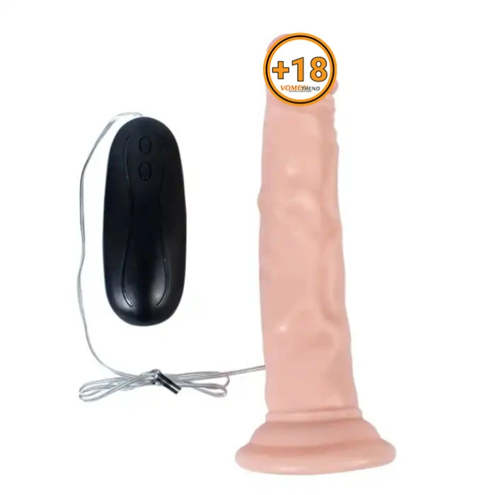 #U6019 - 18,5 cm Realistik Testissiz Titreşimli Dildo Penis Vibratör
