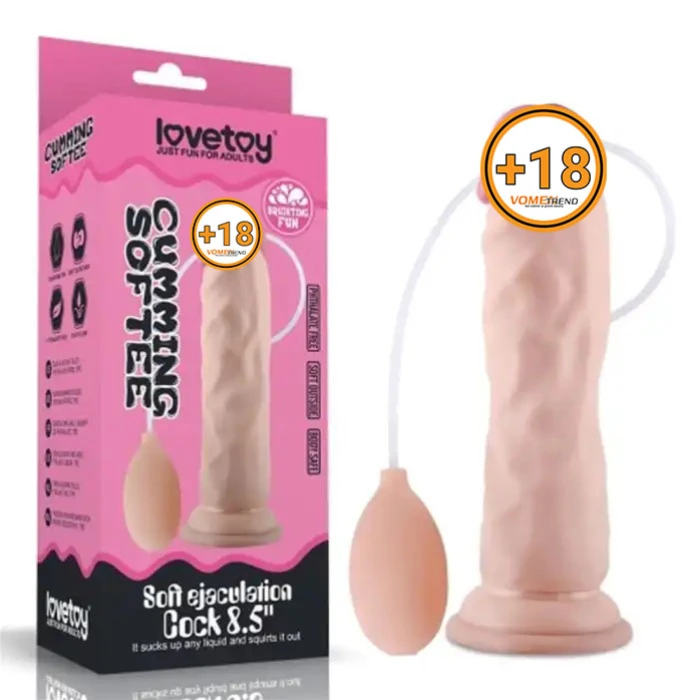 #LV316001 - 21,5 cm Yumuşak Dokulu Su Fışkırtmalı Realistik Dildo Penis