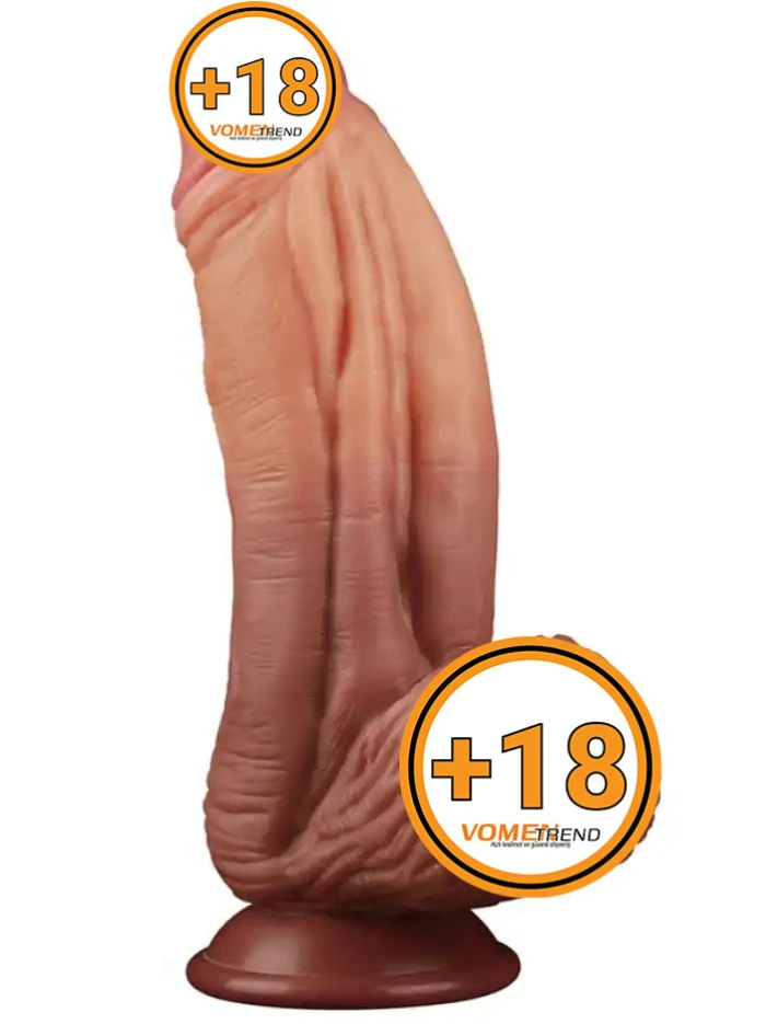 #LV411014 - 25 cm Dev Kalın Çift Katmanlı Platinyum Silikon Dildo Penis