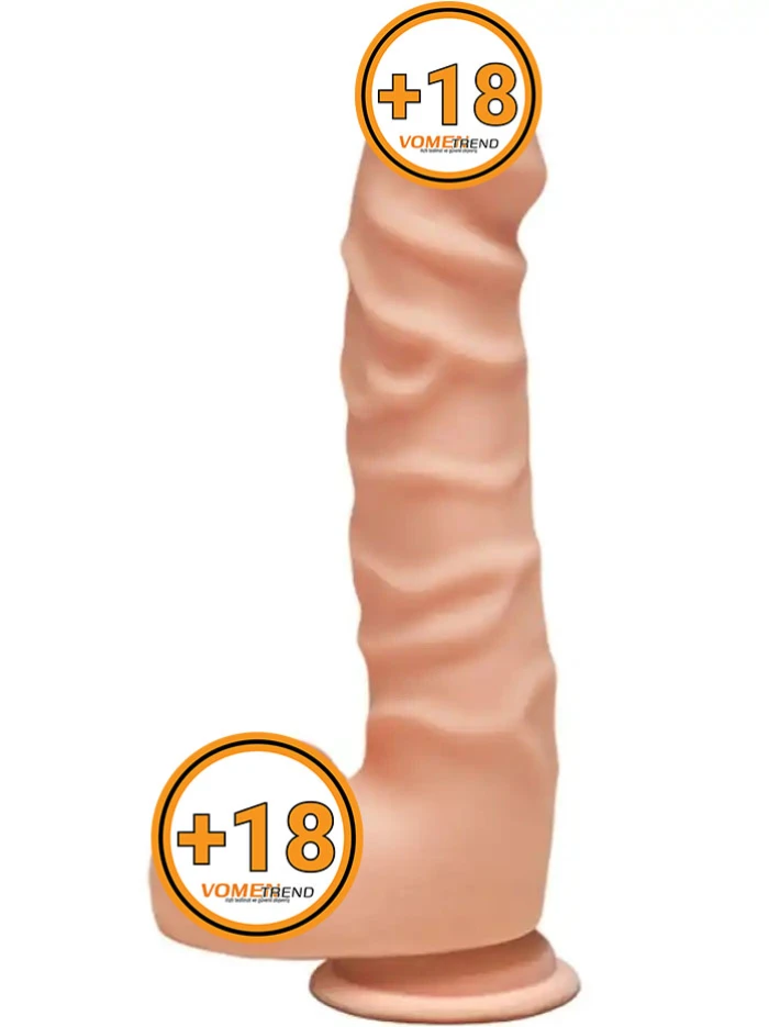 #3001170016 - 19 cm The D Gerçekçi Testisli Vantuzlu Dildo
