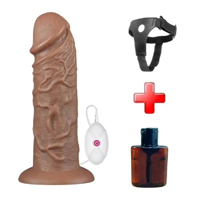 #LV111120B - Belden Bağlamalı Çift Katmanlı 10 Titreşim Fonksiyonlu 26,6 Penis